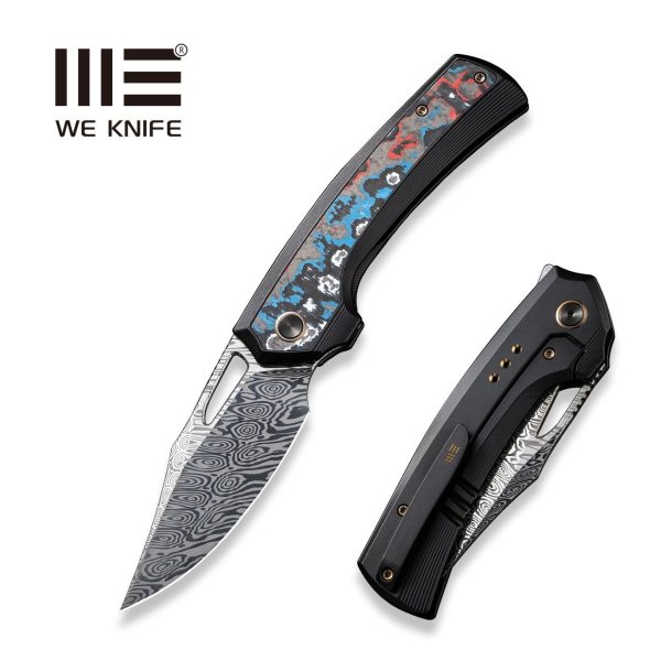 WEKNIFE Nefaris Flipper & Thumb Hole Knife Titanium & Carbon Fiber Handle (3.48  Damasteel Blade) WE22040F-DS1 Fashion