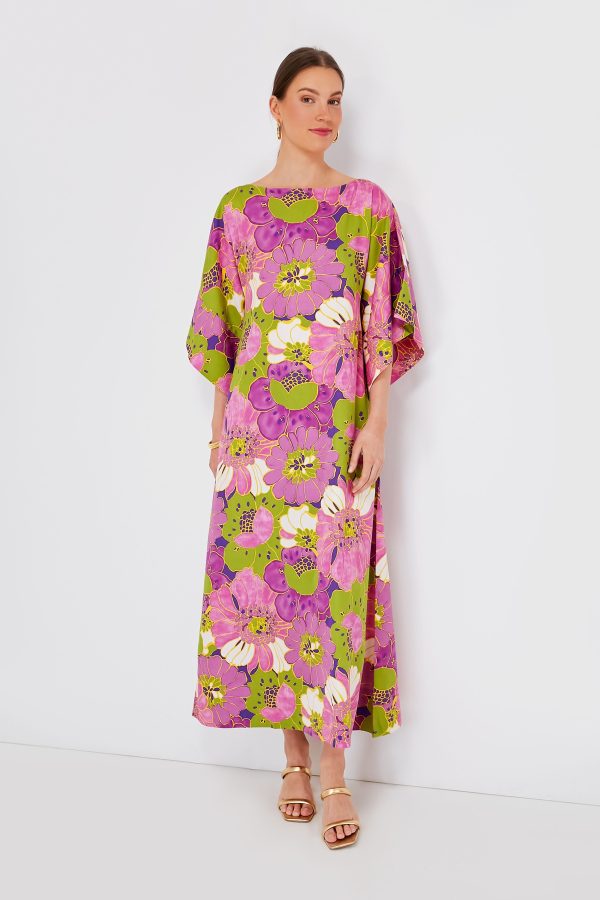 Violet Multi Spinnaker Maxi African Daisy Dress on Sale