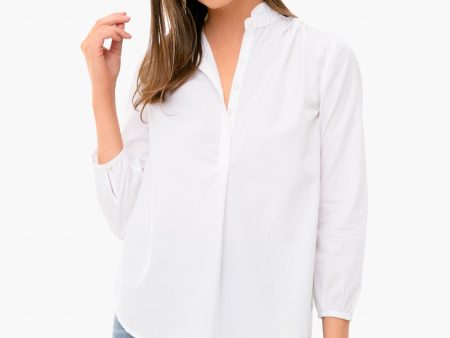 White Sara B Henley Shirt on Sale