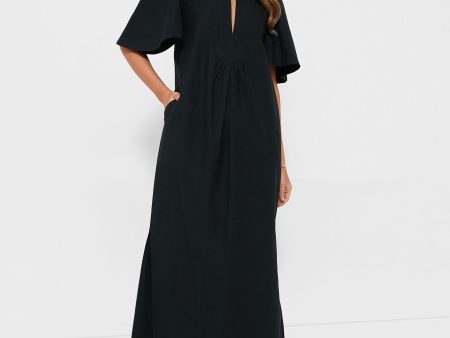 Black Finley Flutter Sleeve Maxi Dress For Sale