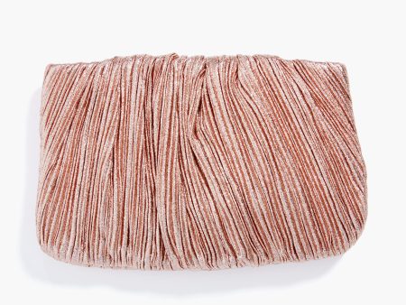 Dune Lame Brit Pleated Clutch on Sale