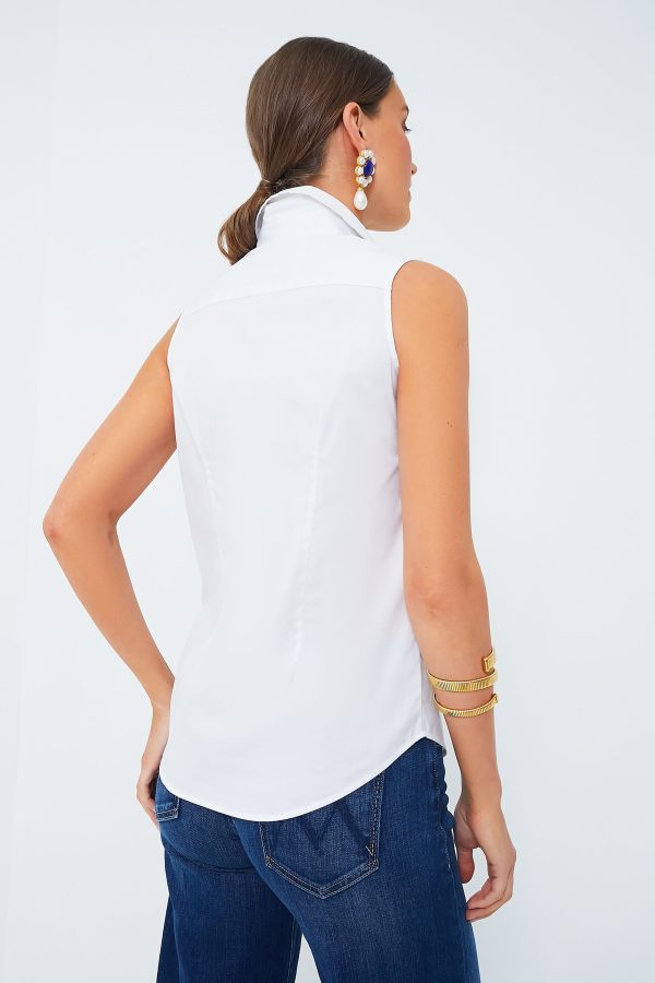 White Sleeveless Essentials Shirt Online Sale