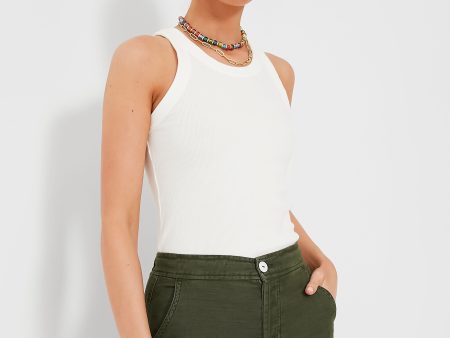 White Everyday Ribbed Tank For Cheap