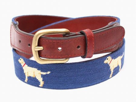 Yellow Lab Needlepoint Belt Online Sale