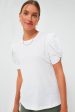 White Vesty Puff Short Sleeve Crewneck Online