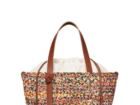 Rainbow Melange Raffia Tote Hot on Sale