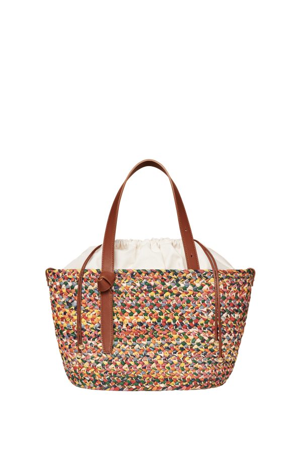 Rainbow Melange Raffia Tote Hot on Sale