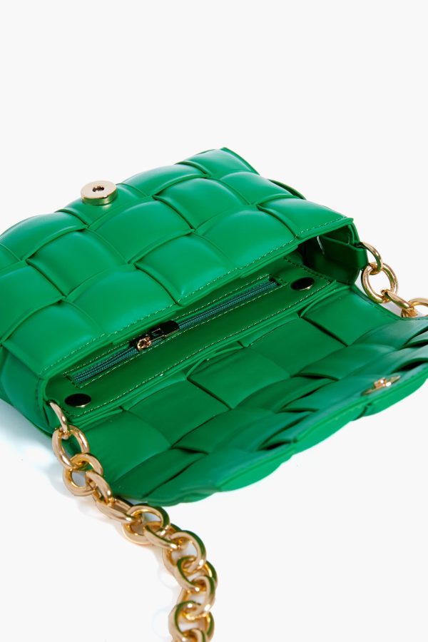 Kelly Green Holden Woven Bag Cheap