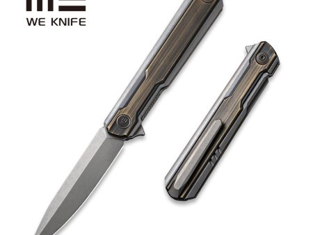 WEKNIFE Peer Flipper Knife Titanium & Brass Handle (3.46  CPM 20CV Blade) 2015E on Sale