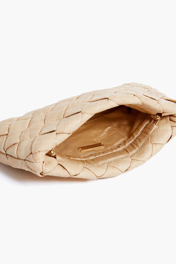 Natural Raffia Aviva Woven Puff Clutch Hot on Sale