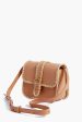 Honey Vachetta Lisel Raffia Trimmed Crossbody For Sale