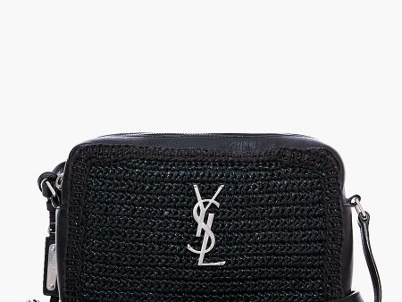 Saint Laurent Black Raffia Camera Bag Sale