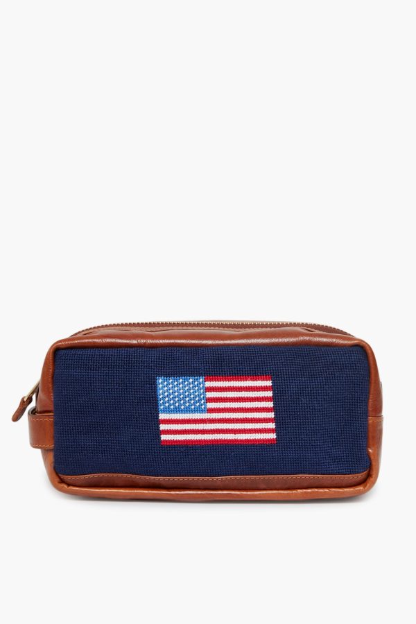 Navy American Flag Needlepoint Toiletry Bag Supply