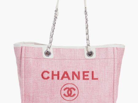 CHANEL Pink Deauville MM Chain Tote For Discount