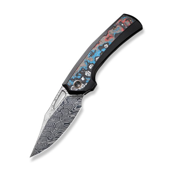 WEKNIFE Nefaris Flipper & Thumb Hole Knife Titanium & Carbon Fiber Handle (3.48  Damasteel Blade) WE22040F-DS1 Fashion