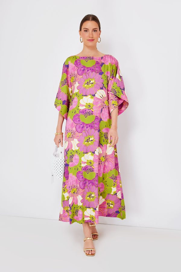 Violet Multi Spinnaker Maxi African Daisy Dress on Sale