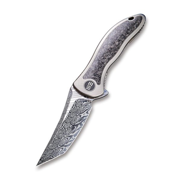 WEKNIFE Synergy2 Flipper Knife Titanium & Carbon Fibre Handle (3.49  Damasteel Blade) 912CF-DS2 Discount