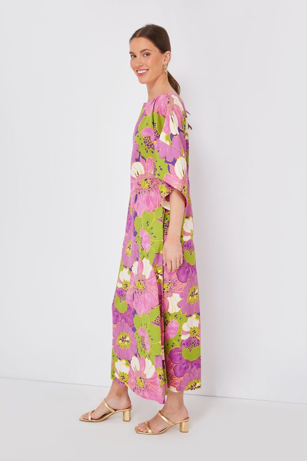 Violet Multi Spinnaker Maxi African Daisy Dress on Sale