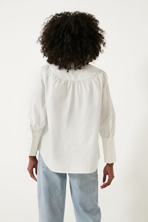 White Poplin Corrigan Blouse Sale