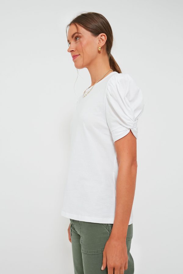 White Vesty Puff Short Sleeve Crewneck Online