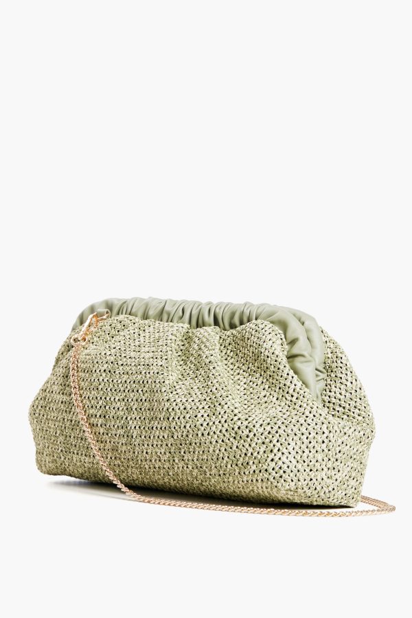 Sage Straw Delvina Clutch Online