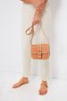 Honey Vachetta Lisel Raffia Trimmed Crossbody For Sale