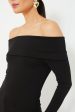 Black Off The Shoulder Sweater Top Fashion