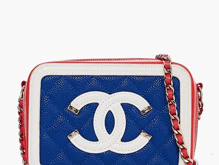 CHANEL Blue CC Filigree Caviar Crossbody Sale