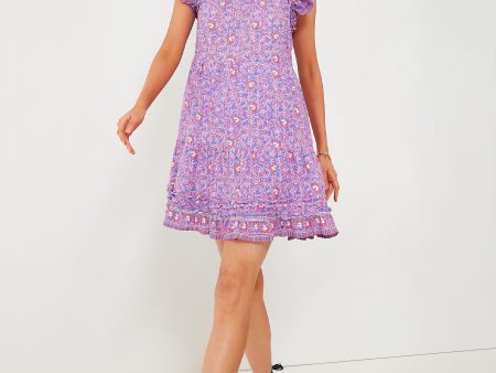 Violet Katama Print Ruffle Dress Online now