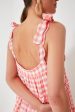 Apricot Gingham Acapulco Dress For Cheap