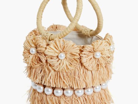 Natural Liv Round Floral Bucket Bag Online Sale