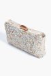 Ivory Shelley Glitter Clutch Hot on Sale