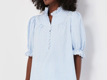 Blue Stripe Selena Blouse Fashion