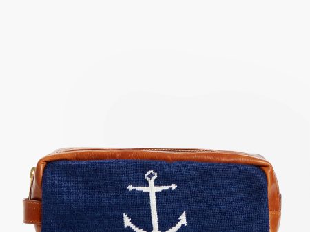 Navy Anchor Needlepoint Toiletry Bag For Sale