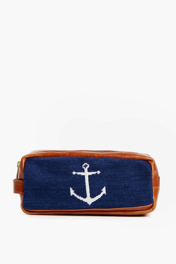 Navy Anchor Needlepoint Toiletry Bag For Sale