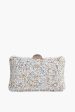 Ivory Shelley Glitter Clutch Hot on Sale