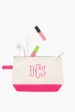 Pink Monogrammed Canvas Make-Up Bag on Sale