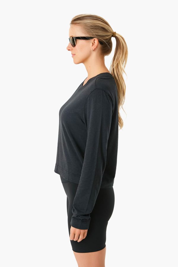 Black Lupita Crop Long Sleeve Shirt Online Hot Sale