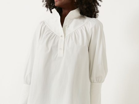 White Poplin Corrigan Blouse Sale