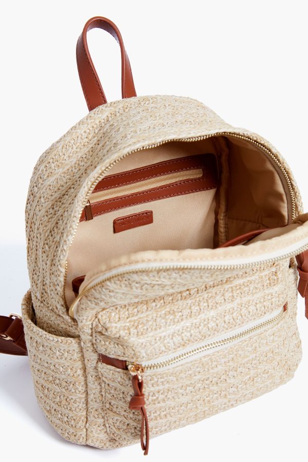 Raffia Braided Backpack For Cheap