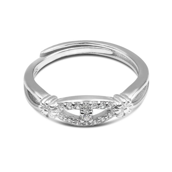 Zarkan Floral Eye Cure Silver Ring For Cheap