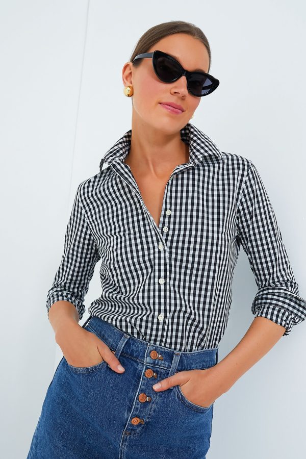 Black Gingham Long Sleeve Icon Shirt Online Hot Sale