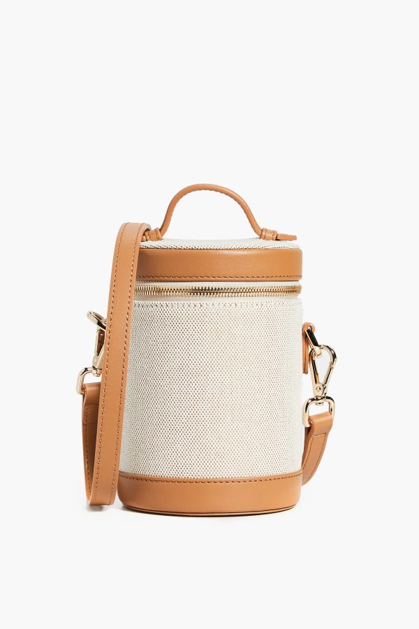 Scout Tan Leather and Canvas Crossbody Capsule Bag Online