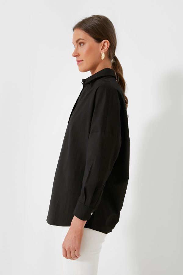 Black Loudon Popover Shirt Online