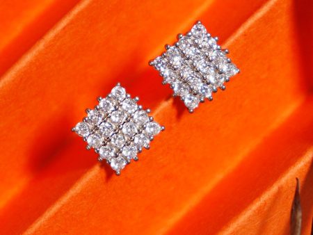 Zarkan Silver Square Cool Look Earrings on Sale