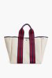 Navy and Red Equestrian Traversee L Linen Tote Hot on Sale