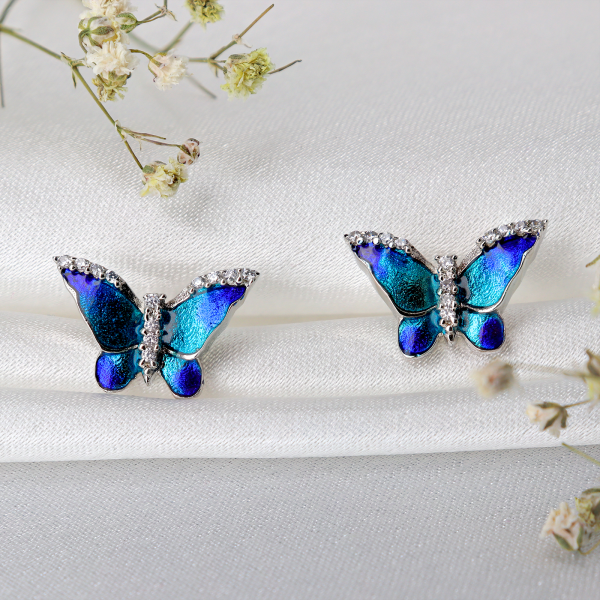 Zarkan 925 Silver Butterfly Earrings Sale