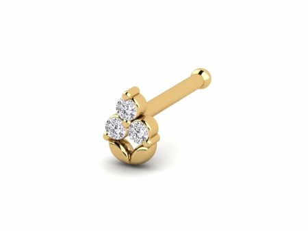 0.024 carats Diamond Nose Screw 18k Gold IGI Certification Supply