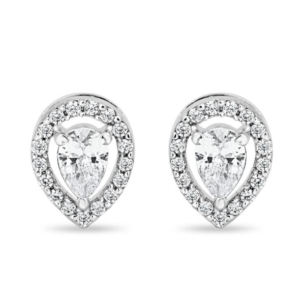 Zarkan Rain Drop Silver Studs Sale