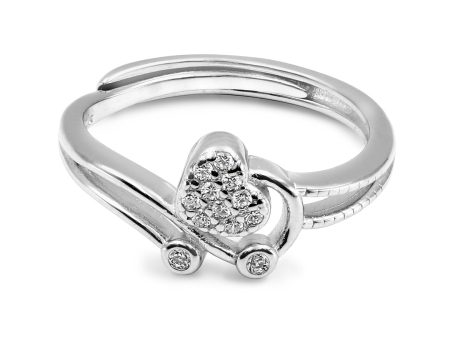 Zarkan Fruit Heart AD Pure Silver Ring For Sale